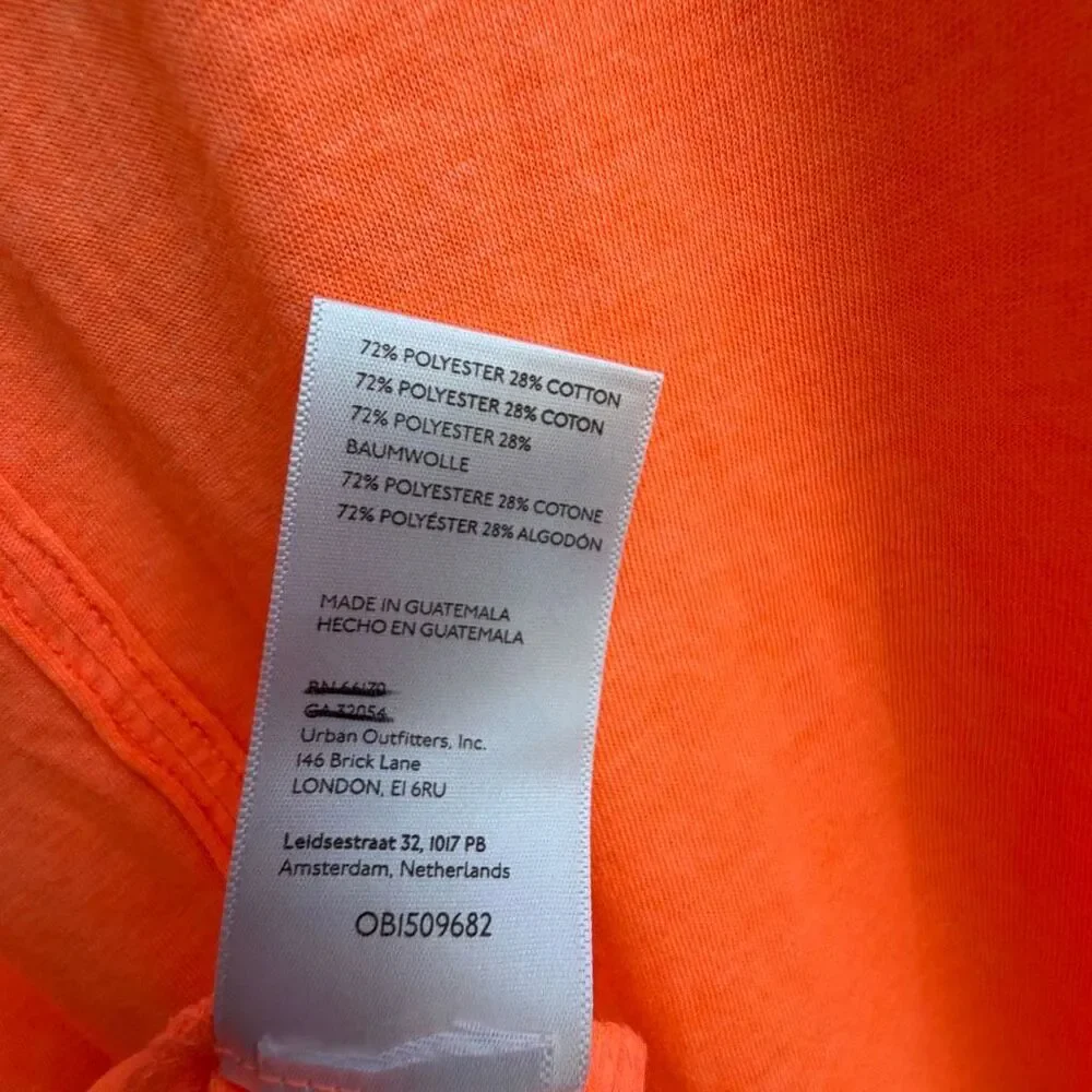 Free People X We The Free Vella Pocket Burnout Oversized Tee orange S NWOT